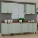 Ver imagem 1 de Armário de Cozinha Completa Iluminata 2,80m 8 Peças Mint/ébano - Genialflex
