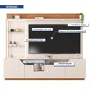 Ver imagem 5 de Estante para Tv até 65 Polegadas Vesper 2 Portas 1 Gaveta com Led Off White/freijó - Caemmun