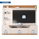 Ver imagem 4 de Estante para Tv até 65 Polegadas Vesper 2 Portas 1 Gaveta com Led Off White/freijó - Caemmun