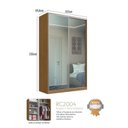 Ver imagem 2 de Guarda-Roupa 2 Portas de Correr 2 Espelhos 3 Gavetas MDF Elara 147cm Marrom Freijó Natura
