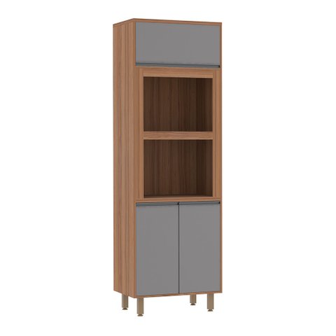 Paneleiro 70 Cm Duplo Nicho 2 Portas de Abrir 1 Porta Basculante 1 Prateleira Isa Luciane Móveis