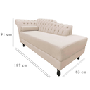 Ver mais imagens de Recamier Decorativo Divã Styllus Lado Direito Suede Marfim