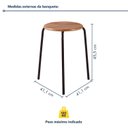 Ver imagem 3 de Kit 2 Banquetas para Cozinha com Base de Aço Cumbuca Preto/Nature