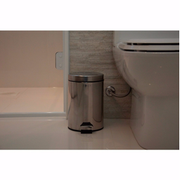 Lixeira 5 Litros Pedal Aco Inox Cesto Removível - 3