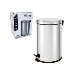 Lixeira 5 Litros Pedal Aco Inox Cesto Removível - 1