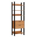 Ver imagem 3 de Kit 02 Closet Guarda-Roupa Cabideiro 02 Gavetas Modulado 220x73cm Leaf D03 Freijó Preto - Lyam