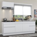 Ver imagem 3 de Armário de Cozinha Compacta 220cm com Rodapé Veneza Multimóveis V2109 Branco
