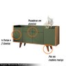 Aparador para sala de jantar Buffet balcão decorativo Albani - Verde Pistache/freijó G26 - Gran Belo Albâni - 3