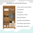 Ver imagem 3 de Roupeiro 4p 2g Moden 3565 100 Cm Carvalho Am Off White Incp