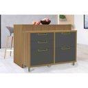 Ver imagem 2 de Balcão Ilha Cozinha Gourmet Imperatriz C/ 1 Porta e 4 Gavetas 120cm Freijo/grafite - Nesher