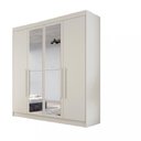 Ver imagem 3 de Guarda Roupa Casal Espelho 4 Portas 3 Gavetas Nantes Off White Móveis Europa