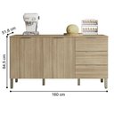 Ver imagem 4 de Balcão de Cozinha Jardim da Serra 2 Portas 3 Gavetas 160cm Freijó Kit'S Paraná