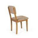 Ver imagem 5 de Mesa de Jantar Redonda Gabi Branca com 4 Cadeiras Estofadas Ella Marrom Claro