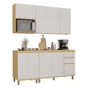 Ver imagem 4 de Cozinha Compacta 100 MDF 5 Peças com Tampo e Nicho para Micro-Ondas 180cm Aura Luciane Móveis
