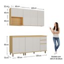 Ver imagem 6 de Cozinha Compacta 100 MDF 5 Peças com Tampo e Nicho para Micro-Ondas 180cm Aura Luciane Móveis