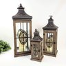 Lanterna Marroquina Decorativa Madeira Kit 3pc - 6