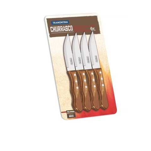 Conjunto de Facas Jumbo para Churrasco 4 peças Polywood Tramont