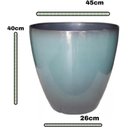 Ver imagem 1 de Vaso para Plantas Grande Decorativo em Polietileno com 40cm, Leve e com Alto Brilho (liso/azul-aço).