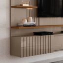 Ver imagem 2 de Painel Tv 65 Pol 200cm Bancada Suspensa Ripado Mirellin Fendi/naturale M20 - D’Rossi