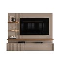 Ver imagem 4 de Painel Tv 65 Pol 200cm Bancada Suspensa Ripado Mirellin Fendi/naturale M20 - D’Rossi