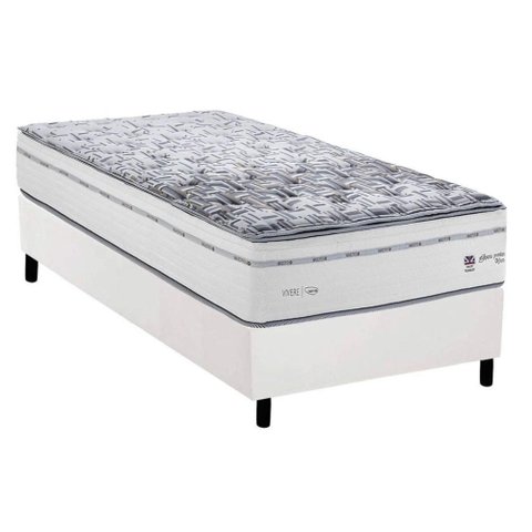 Conjunto Box Solteiro: Colchão Molas Herval Ensacadas Maxspring C1723 + Base Crc Corano White (