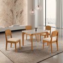 Ver imagem 1 de Conjunto Sala de Jantar Mesa Dublin Tampo em MDF e 4 Cadeiras Cleo Yescasa