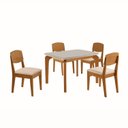 Ver imagem 2 de Conjunto Sala de Jantar Mesa Dublin Tampo em MDF e 4 Cadeiras Cleo Yescasa