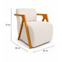 Ver imagem 3 de Poltrona Hope Luxo Estofada em Boucle Bege