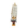 Miniatura Barco Navio Veleiro Madeira Base Vermelho 25.5x5x30cm - 4