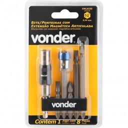 Jogo de Bits/ponteiras com 8 Peças com Extensão Magnética Articulada Vonder - 2