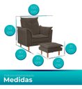 Ver imagem 2 de Poltrona de Amamentação com Puff Cinza Trovão - Meu Estofado