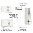 Ver imagem 4 de Cozinha Completa Madesa Lux 260005 com Armário e Balcão Branco/Branco Veludo Cor:Branco Branco Velud