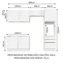Ver imagem 3 de Cozinha Completa Madesa Lux 260005 com Armário e Balcão Branco/Branco Veludo Cor:Branco Branco Velud