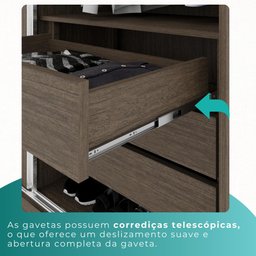 Guarda Roupas Casal 100% Mdf 6 Portas 5 Gavetas Moscou Ripado - Mais Móveis Newcanion/offwhite - 8