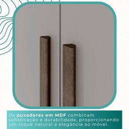 Guarda Roupas Casal 100% Mdf 6 Portas 5 Gavetas Moscou Ripado - Mais Móveis Newcanion/offwhite - 7