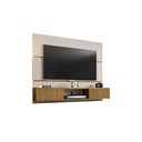 Ver imagem 1 de Painel Para TV Âmbar Off White Com Cinamomo Ripado - Bechara Móveis