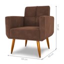 Ver imagem 2 de Poltrona Decorativa para Sala Lages Veludo Ferrugem