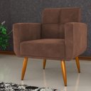 Ver imagem 1 de Poltrona Decorativa para Sala Lages Veludo Ferrugem