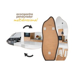 Espelho Retrô Orgânico de Chão ou Parede Moldura em Couro 3cm 170x70cm Mod. Flame – Couro Caramelo - 7