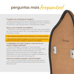 Espelho Retrô Orgânico de Chão ou Parede Moldura em Couro 3cm 170x70cm Mod. Flame – Couro Caramelo - 9