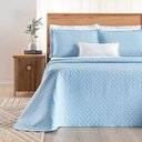 Ver imagem 6 de Kit Cobre Leito Colcha Quality Casal 3 Peças Percale 200 Fios Bordado - Azul Céu