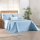Ver imagem 5 de Kit Cobre Leito Colcha Quality Casal 3 Peças Percale 200 Fios Bordado - Azul Céu