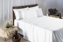 Ver imagem 5 de Conjunto Cama Casal Queen Size Madri Bordado 300 Fios Super Macio:branco