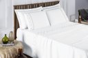 Ver imagem 1 de Conjunto Cama Casal Queen Size Madri Bordado 300 Fios Super Macio:branco