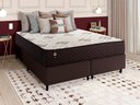 Ver imagem 1 de Conjunto Cama Box Queen c/ Molas Ensacadas Allura Marrom 158x198x58