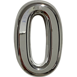 Números Residencial PVC Espelhado 15 Cm Resistente Elegante:Prata/0 - 1
