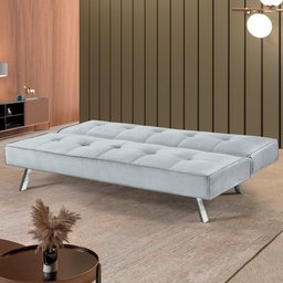 Sofá Cama Atlanta 2 Lugares 177 Veludo Paris Pé Cromado Talento Móveis - 2