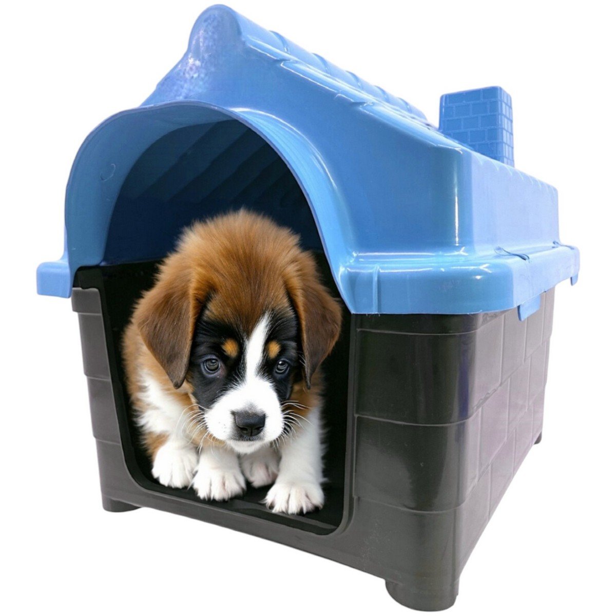 Casinha Cristino Tam. N2 Pet Cachorros Cães Casa Plástico Resistente - Azul - 3