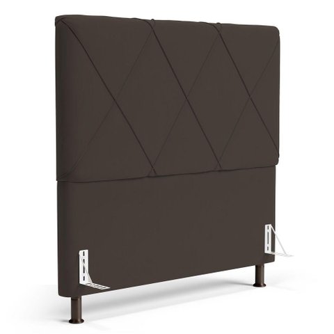 Cabeceira Cama Box Casal Mel 140cm com Frame Suede Marrom - Desk Design