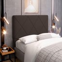Ver imagem 2 de Cabeceira Cama Box Casal Mel 140cm com Frame Suede Marrom - Desk Design